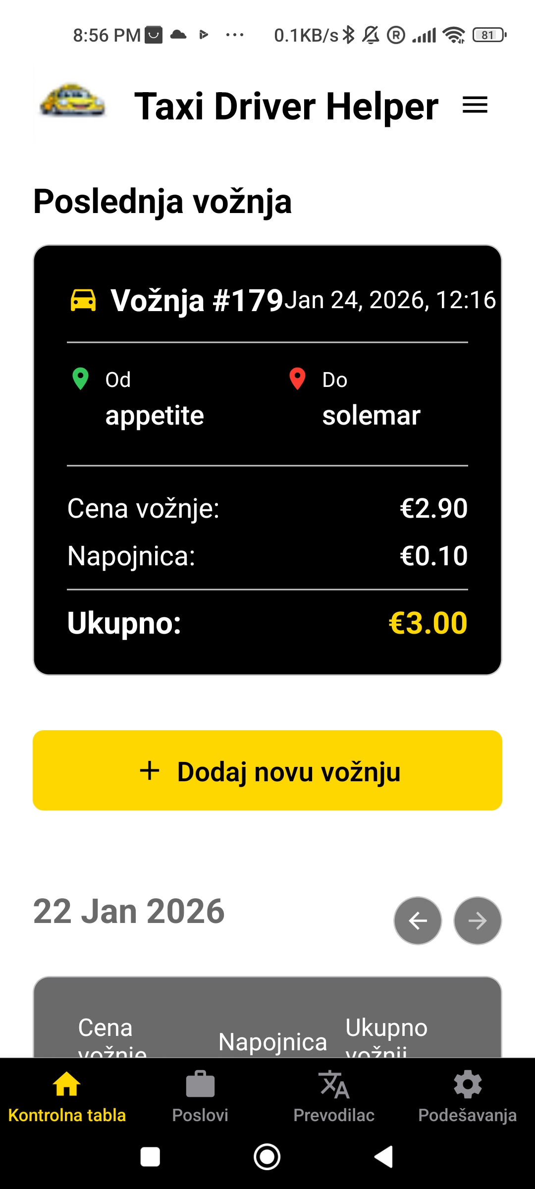 Taxi Driver Helper